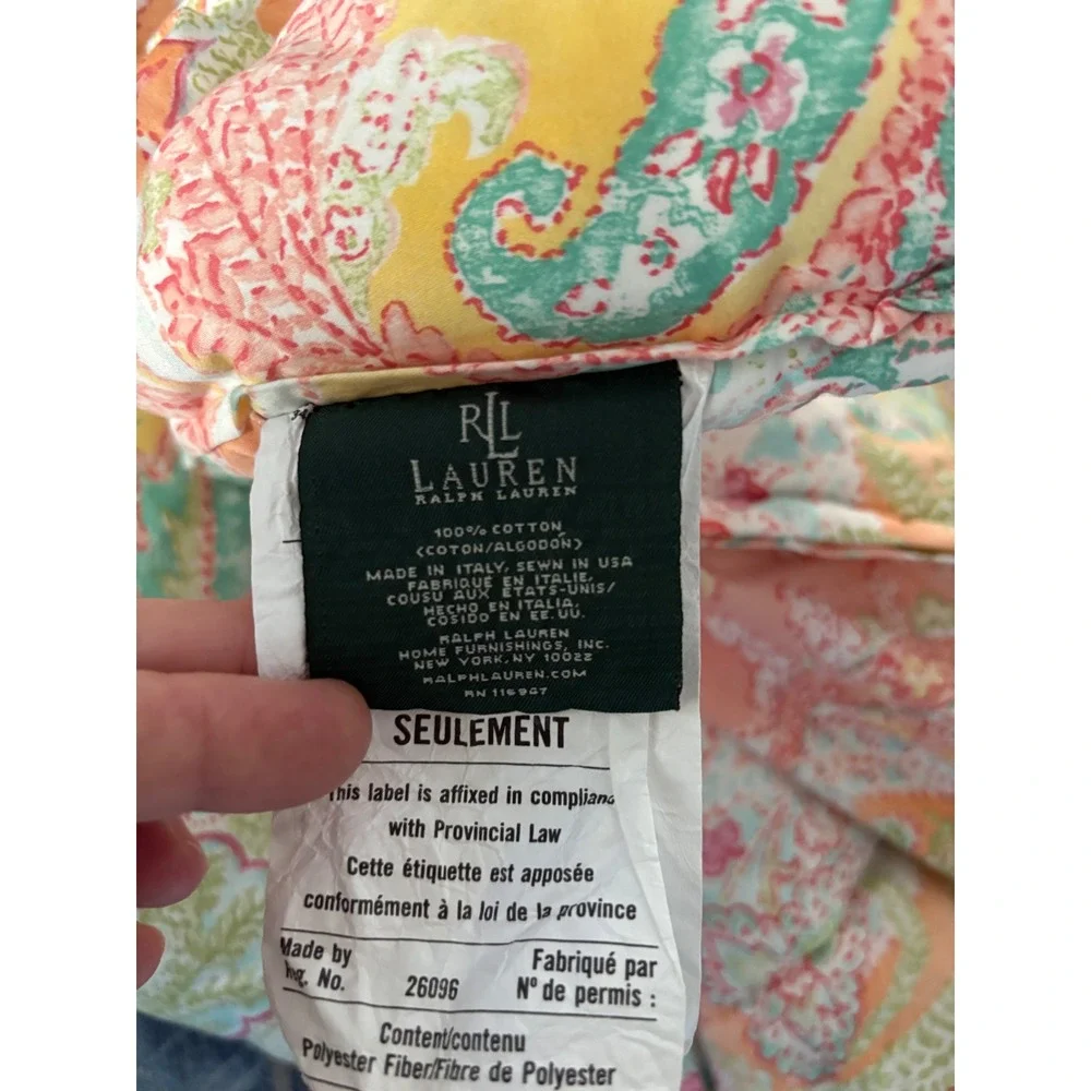 Ralph Lauren Jamaica Coral Paisley Full queen comforter